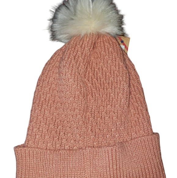 New Rust Color Home Free Knitted Beanie With Pompom on top - Picture 2 of 6